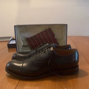 Brooks Brothers, Golden Fleece Captoe, Black, Leather, Size 11.5